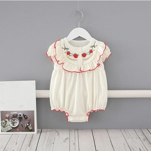Summer Newborn Bodysuits Baby Girls Clothes Toddler Girls One-piece Bodysuits Princess Birthday Babies Cotton Infant Clothing