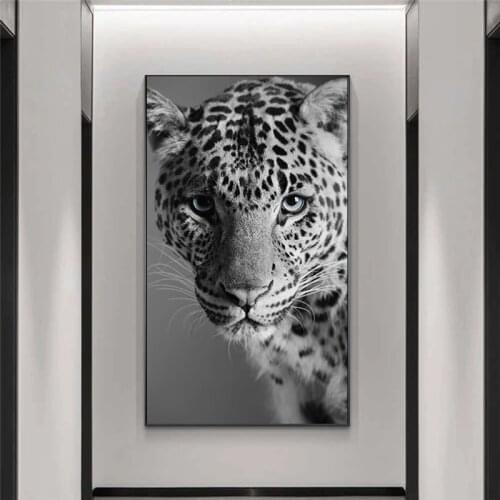 Black and White Leopard Panther Canvas Paintings Art Posters and Prints Animals Panther Art Pictures for Home Decoration Cuadros