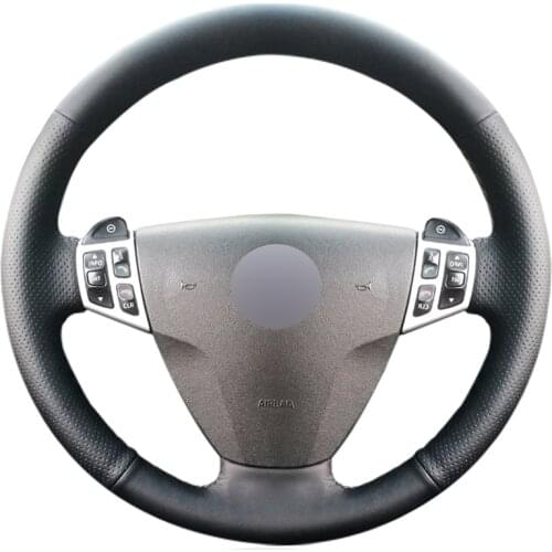 Black PU Faux Leather DIY Hand-stitched Car Steering Wheel Cover for Saab 9-3 2000-2013 Cadillac BLS 2007 2008