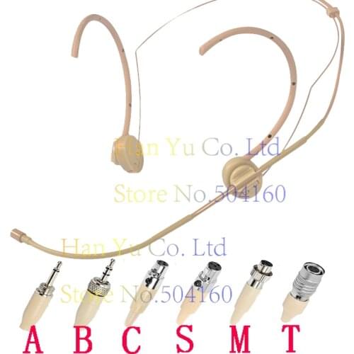 Complexion Dual Hook Head Headset Microphone For For SennHeiser G1 G2 G3 Wireless 3.5mm 1/8" Screw Lock Stereo