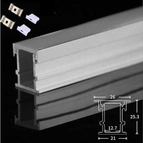 DHL 10-100PCS 1m Underground LED aluminum profile Led Line light 3528 5050 5630 for led strip,milky cover Led aluminum channel