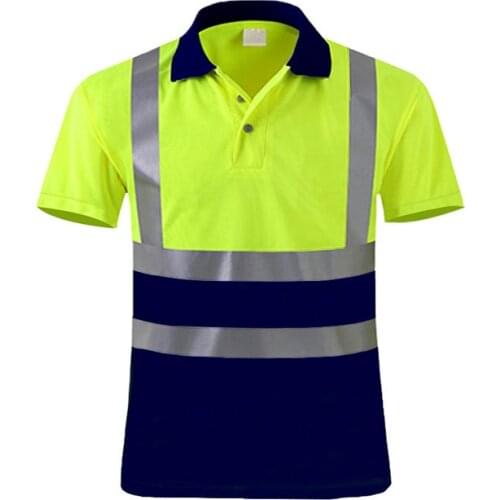 Outdoor Shirt Fluorescent High Visibility Safety Work Shirt Summer Breathable Work T Shirt Reflective Vest t-shirt Quick Dry