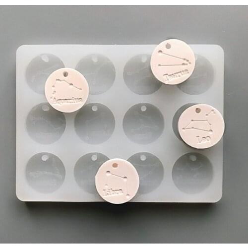 Twelve constellation shape mold DIY fondant chocolate mold epoxy resin jewelry accessories listing mold aromatherapy wax sheet g