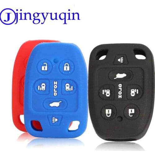 Jingyuqin 6 Buttons Car Silicone Remote Flip Key Cover Case Holder Fob Shell Fit For Honda Odyssey 2011 2012 2013 2014