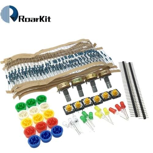 1LOT generic parts package Handy Portable Resistor Kit for Arduino Starter Kit UNO R3 LED potentiometer tact switch pin header