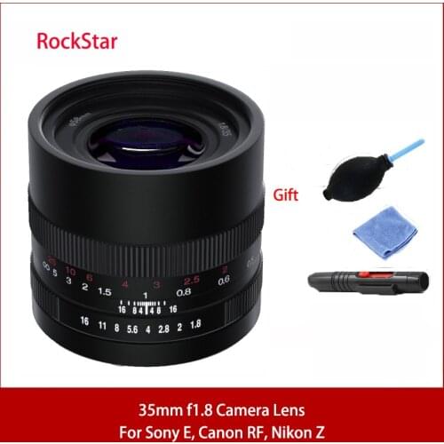 Rockstar 35mm F1.8 Macro DSLR Camera Lens For Panasonic/Sigma/Leica L Sony E Nikon Z Canon RF Mount Fixed Focus Photography Lens