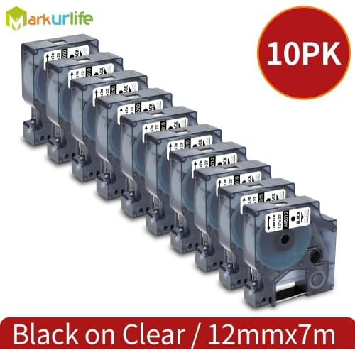 Markurlife 45013 45010 45018 40918 40913 Compatible For Dymo D1 label tape 12mm x 7M For Dymo LabelManager Label Maker 160 280