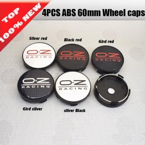 4pcs/set Car Wheel Center Cap 5 colors 60mm O.Z OZ Wheel Center Hub Cap Badge 56mm Sticker emblem Decal 3D logo Car Accessories