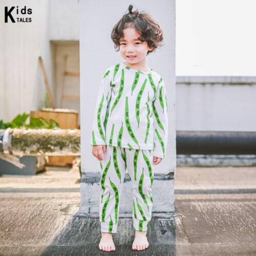 RQ-260 New Nightwear for girls boys Casual pajamas Spring Long sleeves T-shirt + Pants 2 pcs. Childrens costumes cute clothes