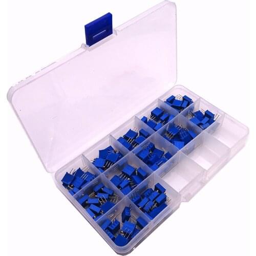 100 to 500K ohm 3296W Multiturn Trimmer Potentiometer Assorted Kit Variable Resistor 12value 120pcs