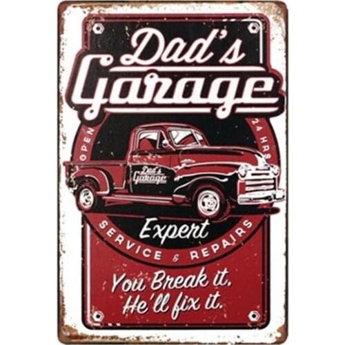 Dad s Garage Bar Pub Home Vintage Retro Poster Cafe Art Metal Tin Sign