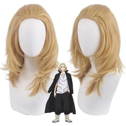 Anime Tokyo Revengers Cosplay Wig Manjiro Sano Yellow Synthetic Hair Party Wigs Adult