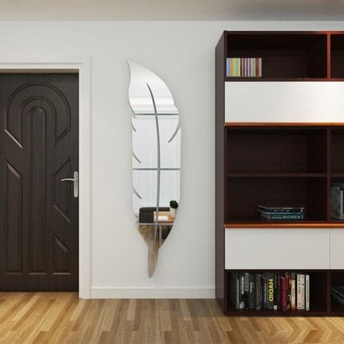 Feather Plume 3D Mirror Wall Sticker home decor Living Room bedroom Art Home Vinyl Decal Acrylic Sticker Mural Wall Decoration