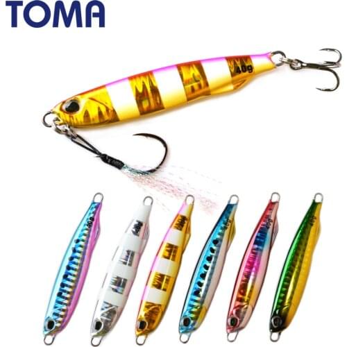 TOMA Lead Fish Micro Shore Casting Jigging 20g 40g Slow Fall Jig Metal Fishing Spoon Lure Bait Saltwater Fishing Tackle