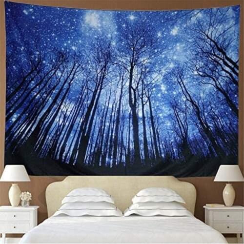 Psychedelic Forest Tapestry Fantastic Galaxy Landscape Tapestrys Hippie Bohemian Wall Tapestry for Dorm Living Room Bedroom