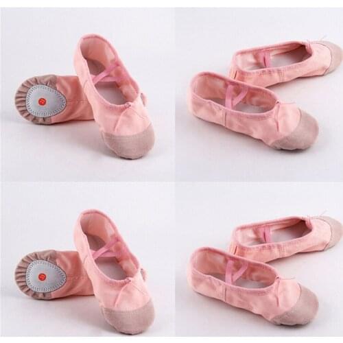 Size 22-30 Little Girls Pink Ballet Dance Yoga Gymnastics Shoes Split-Sole Cotton Kids shoes Cute Soft Slipper