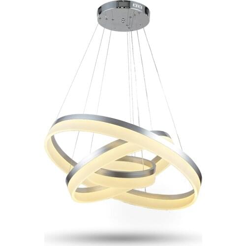 Silver/black/white aluminum+Acrylic Modern LED Pendant Lights for Living diningroom kitchen light fixture hanging Pendant Lamp