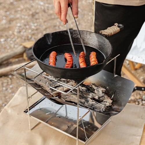 Folding Barbecue Grill Bonfire Stove Camp Cooking Supplies Fire-Burning Bench Grill for Camping Picnic Barbeque