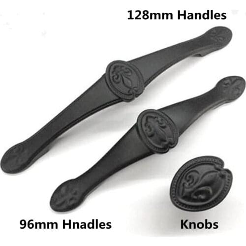 Modern simple black fuurniture handles matte black kitchen cabinet dresser door handles antique black drawer tv table pull knob