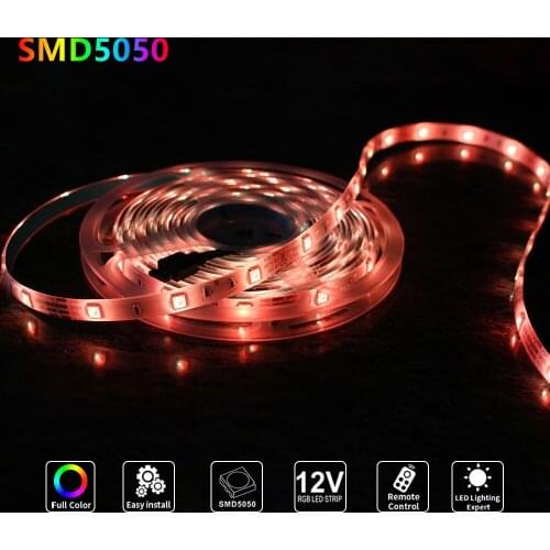 Strip LED Lamp RGB Light Tape SMD5050 LED Strip Lights Flexible Ribbon Waterproof TV LED Backlight Light rgb Decoration Lighting