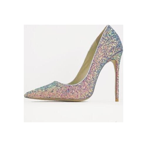 So Kate Pumps Bling Bling Glitter Shoes High Heels Pointed Toe Slip-on Sequin Metallic Leather Stiletto Heel Shoes Size 45