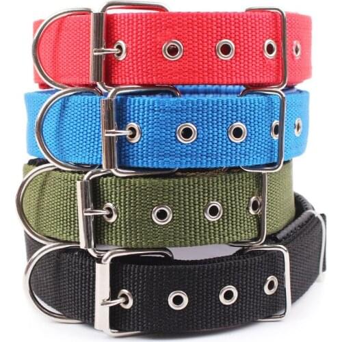 Solid Dog Collars Nylon Dog Collar For Small Medium Large Dogs Teddy Keji Pitbull Bulldog Beagle