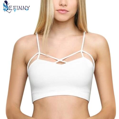 All-match Modal Sexy Women Bra Beforecross-sexy Wrapped Chest Defensive Hollow Tube Girl Underwear Black White