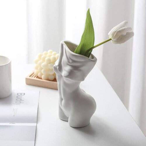Body Art Flower Vase Female Body Ceramic Vase Home Decoration Desk Ornaments Decorative Porcelain Bust Crafts Vase flowerpot