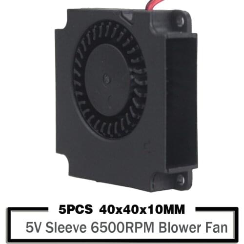 5PCS 40mm 3D Printer Fan 5V 4010 Blower Printer Cooling Accessories DC Turbo Blower Fan Radial Fans 40x40x10mm Sleeve Bearing