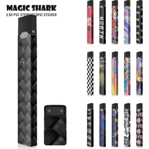 Magic Shark Fashion Eyes Brain Moon Star Sky Stereo Colorful PVC Sticker for Juul Case Full Wrap Film for Juul
