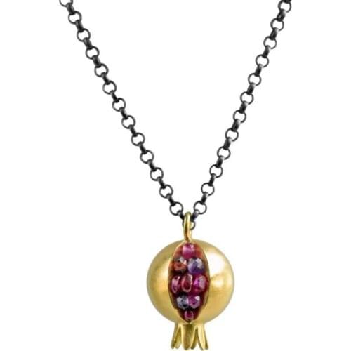 2020 Unique Gold Silver Color Pomegranate Pendant Necklaces for Women Female Wedding Charm Chain Necklace Party Jewelry Gifts