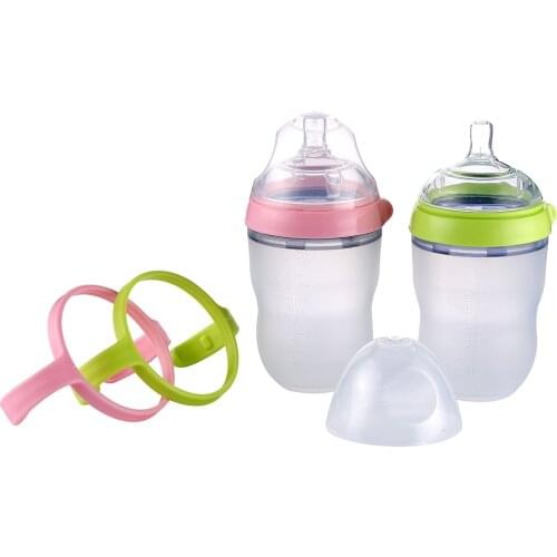 Baby Bottle Green 250ml 8oz pink 150ml 5oz baby milk feeding bottle with handle bottles children mamadeira