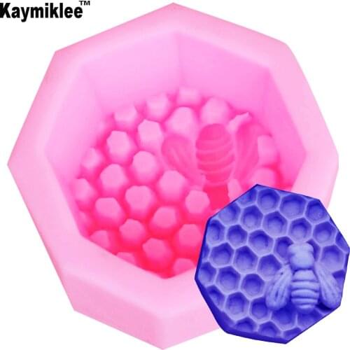 S015 3D Bees Honeycomb Candle Moulds Soap Mold Kitchen-Baking Resin Silicone Form Home Decoration 3D DIY Clay Craft Wax-Making