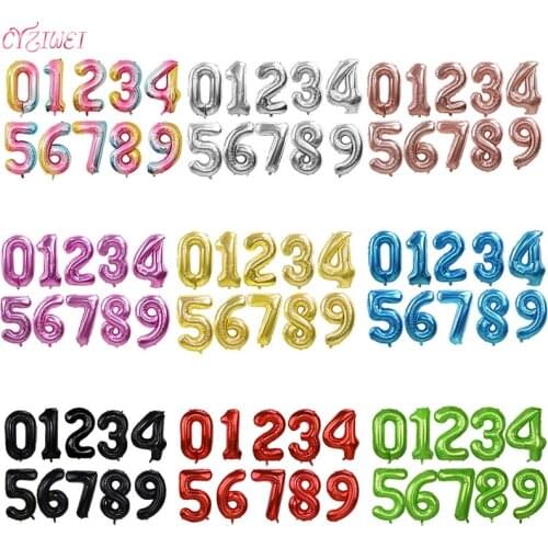 40Inch Big Foil Birthday Balloons Helium Number Balloon 0-9 Happy Birthday Wedding Party Decorations Baby Shower Large Air Globo