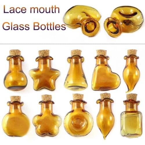 8PCS Mini Champagne Glass Bottle Wishing Bottle Vials Empty Glass Jars With Cork Stopper Weddings Home Decoration
