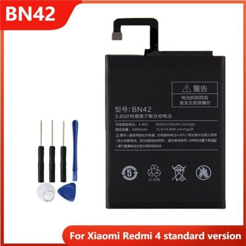 Original Phone Battery BN42 For Xiaomi Redmi 4 Hongmi4 Redmi4 standard version Replacement Rechargable Batteries 4000mAh