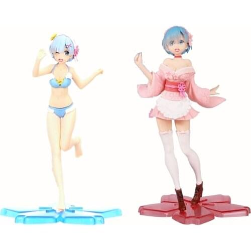 Anime Re : Life In A Different World From Zero Rem Ram Sakura Ver. Kimono Girl Action Figure Collection Model Toys Gift Doll