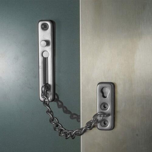 Anti-Theft Safety Door Chain Stainless Steel Lock Chains Door Hardware with Screws Anti-Pin Security Latch Lock for Inside Door