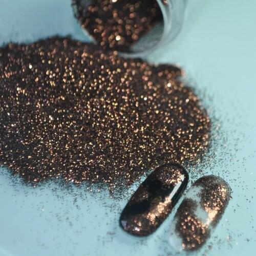 1 box= 5.5g Shimmer Light Coffee Brown Nail Acrylic Glitter Powder Bligh Pure Dark Brown Color in Clear Jar N65