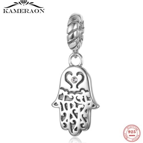 S925 Sterling Silver Hand Shape Beads for Women Jewelry Diy Charms for Bracelet Making Beaded Necklace Designer Charms