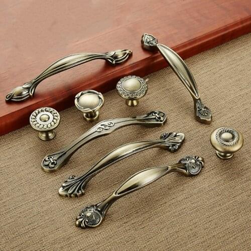 JD European Zinc Aolly Antique Luxuriou Cabinet Handles 128mm Kitchen Cupboard Pulls Drawer Singe Hole Knob Furniture Handle