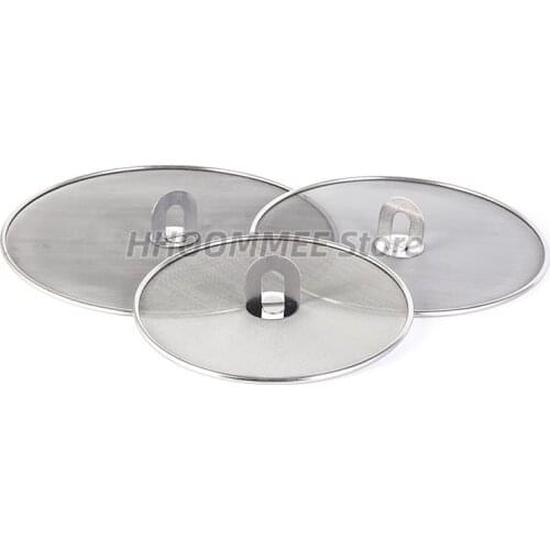 Stainless Steel Splatter Screen Mesh Pot Lid Cover Silver Oil Frying Pan Lid Cooking Tools Kitchen Accessories Size25/29/33cm