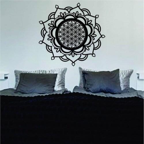 Mandala Flower of Life Sacred Geometry Decal Sticker Wall Vinyl Art Home Decor Room Zen Buddha Lotus Home Interior Design C433