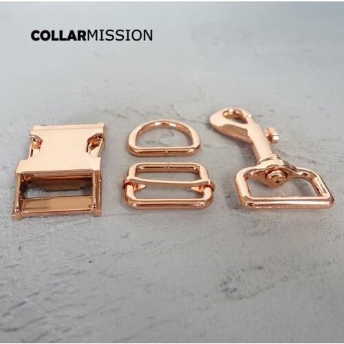 Metal buckle+adjust buckle+D ring+metal dog clasp/set) 25mm diy dog collar accessory durable hardware Kirsite slider