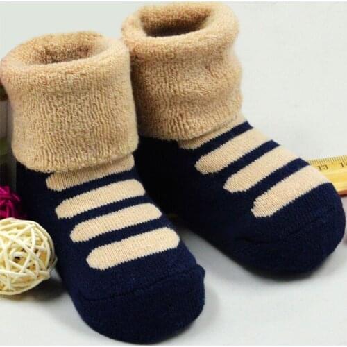 Fashion 3Pair/Lot Non-Slip Striped Children Socks & Leg Warmers Infant Newborn Socks 100% Cotton 3M-3Year Baby Boys Girls Sock