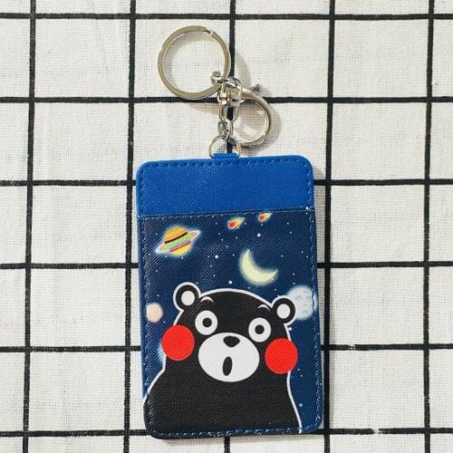 LISM Kumamon Fashion Anime Card Holder PU Cartoon Credit Bags Coin Bus Cards Key chain Girls Gifts New