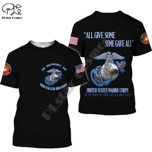 PLstar Cosmos USMC Marine Corps 3D Printed 2021 New Fashion Summer T-Shirts Short-Sleeve Tee Men/Women Casual Streetwear U26