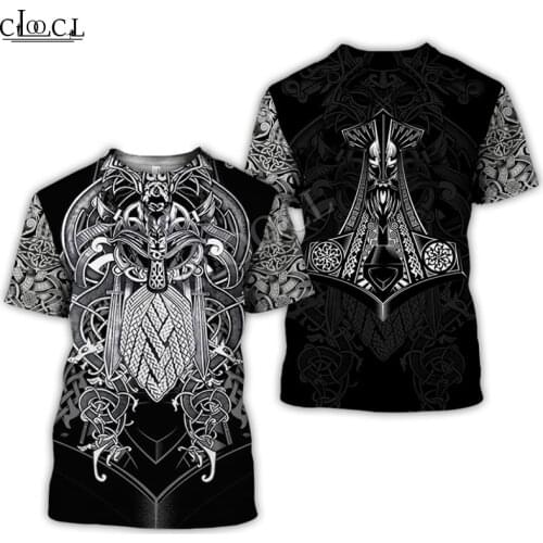 HX Newest Popular Viking Tattoo 3D Print Men T Shirt Casual Tops T-Shirt for Girl Women Oversized Fashion Tee Drop Shipping