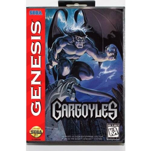 New 16 bit MD game card - gargoyles with Retail box For Sega genesis system