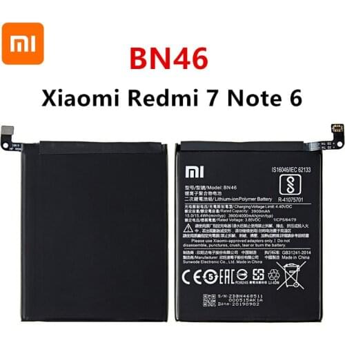 Xiao mi 100% Orginal BN46 4000mAh Battery For Xiaomi Redmi 7 Redmi7 Redmi Note 6 Redmi Note6 Note8 Note 8 BN46 Batteries